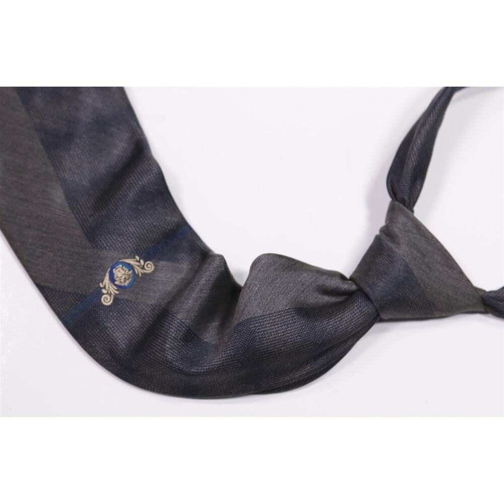 Versace Vintage 90's Gray Black Silk Necktie Tie